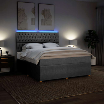 Giroletto a Molle con Materasso Grigio Chiaro180x200 cm Tessuto