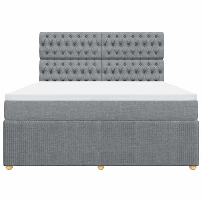 Giroletto a Molle con Materasso Grigio Chiaro180x200 cm Tessuto - homemem39