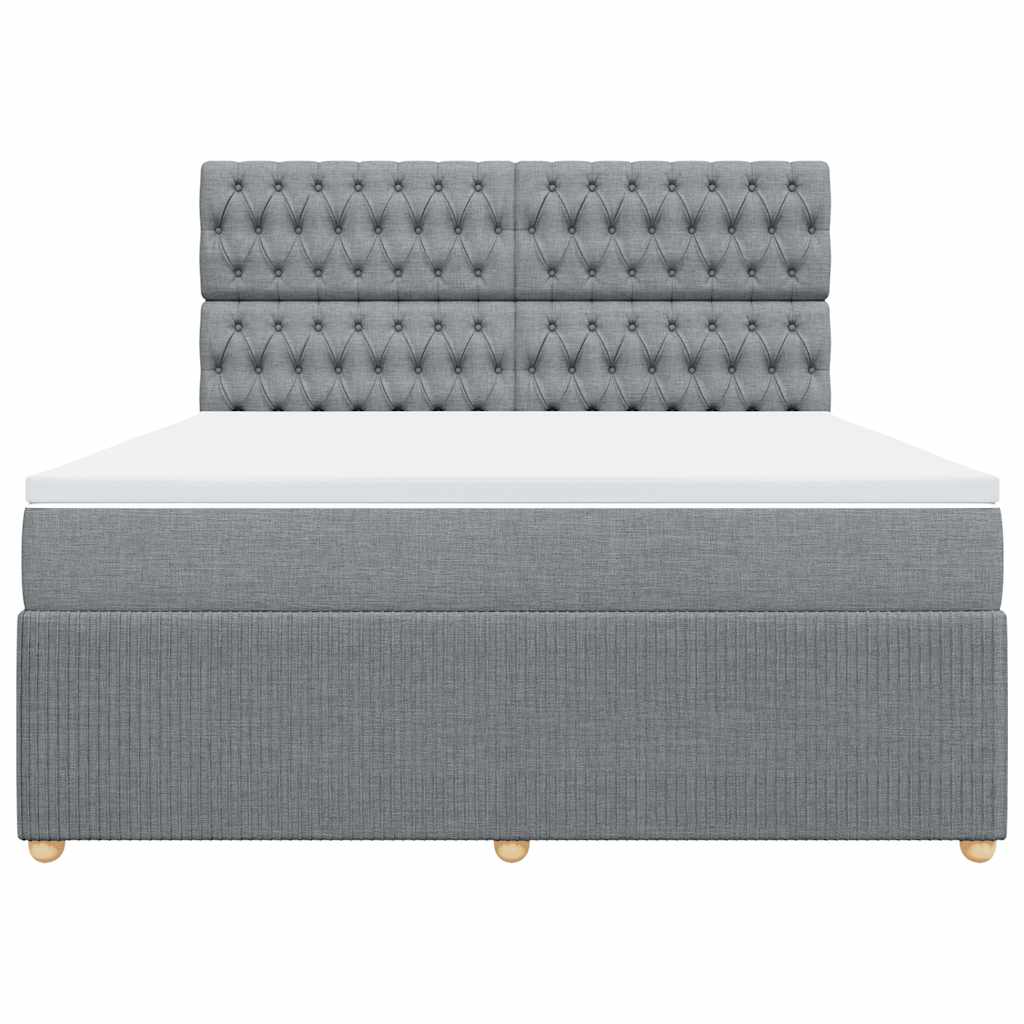 Giroletto a Molle con Materasso Grigio Chiaro180x200 cm Tessuto