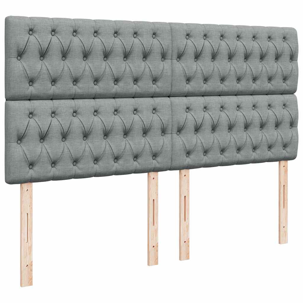 Giroletto a Molle con Materasso Grigio Chiaro180x200 cm Tessuto