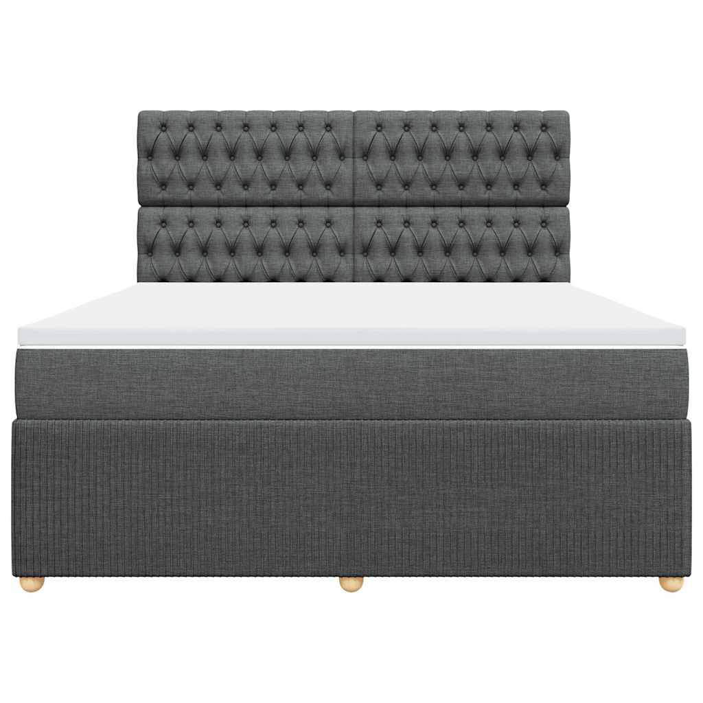 Giroletto a Molle con Materasso Grigio Scuro 180x200 cm Tessuto
