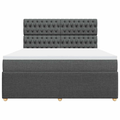 Giroletto a Molle con Materasso Grigio Scuro 180x200 cm Tessuto