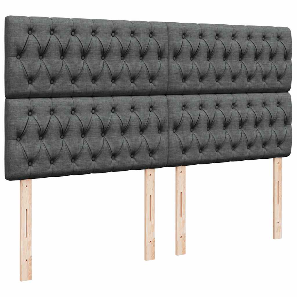Giroletto a Molle con Materasso Grigio Scuro 180x200 cm Tessuto