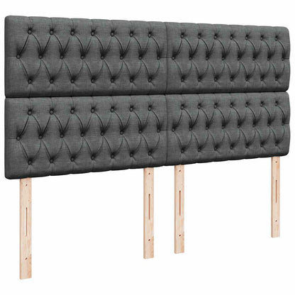 Giroletto a Molle con Materasso Grigio Scuro 180x200 cm Tessuto