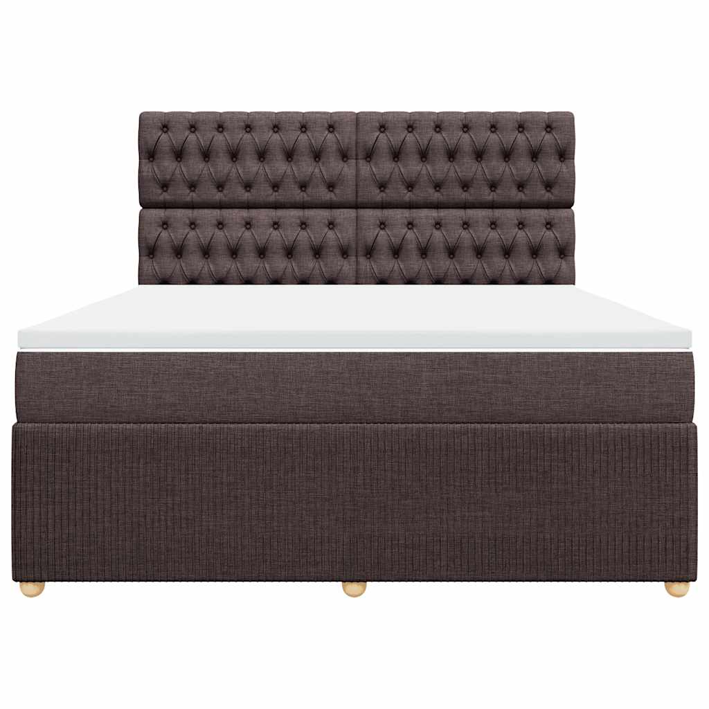 Giroletto a Molle con Materasso Marrone Scuro 180x200cm Tessuto