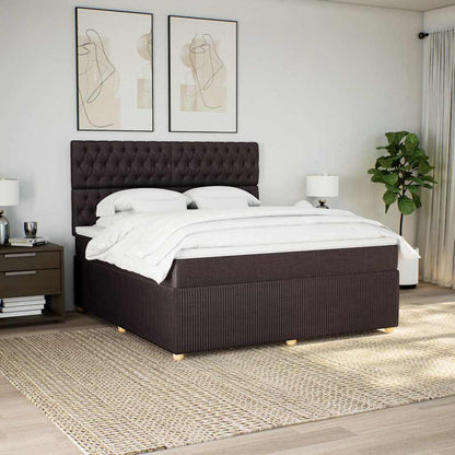 Giroletto a Molle con Materasso Marrone Scuro 180x200cm Tessuto | homemem39