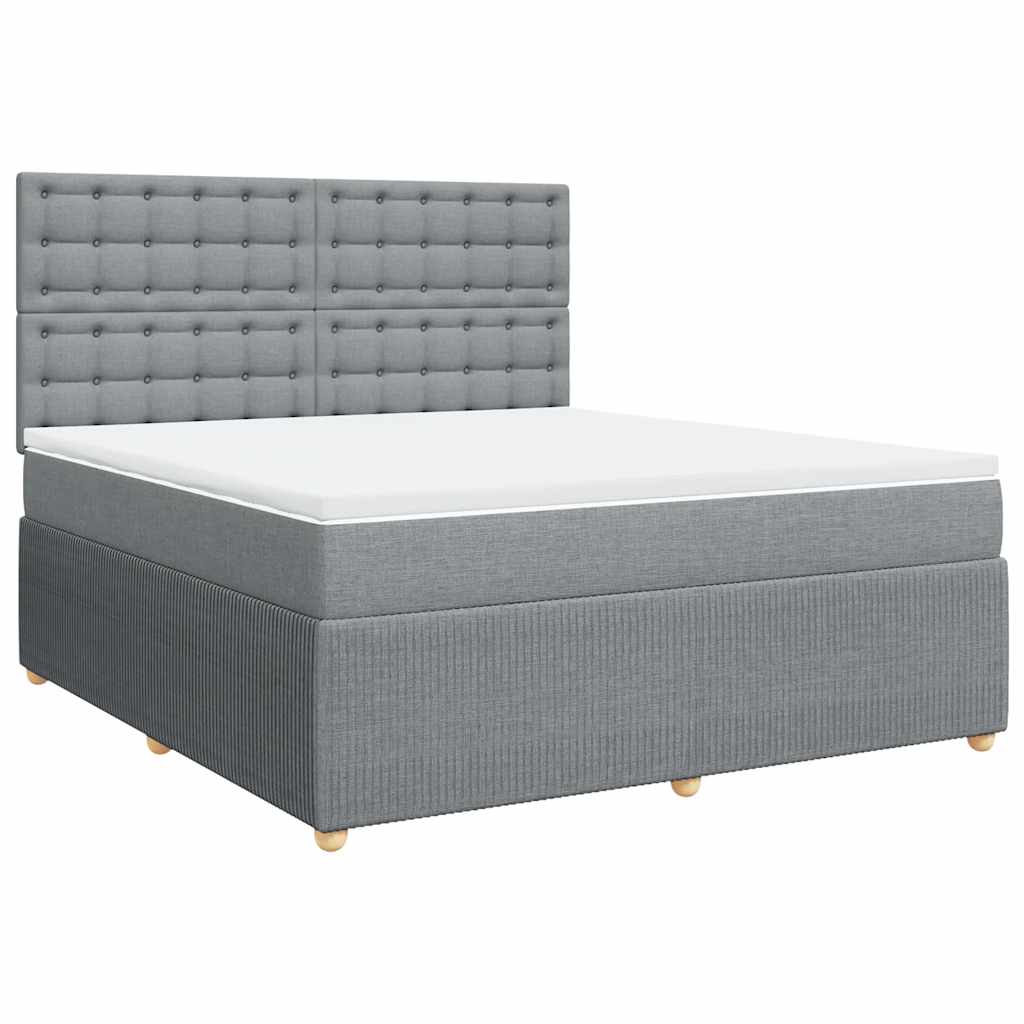 Giroletto a Molle con Materasso Grigio Chiaro180x200 cm Tessuto