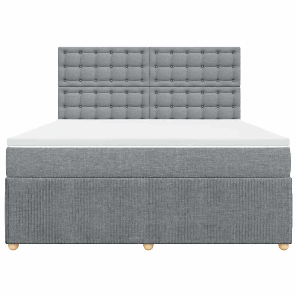 Giroletto a Molle con Materasso Grigio Chiaro180x200 cm Tessuto