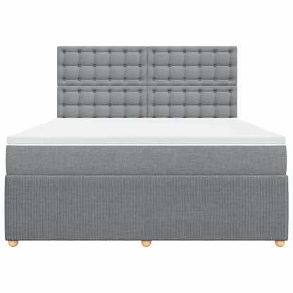 Giroletto a Molle con Materasso Grigio Chiaro180x200 cm Tessuto