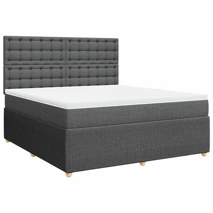 Giroletto a Molle con Materasso Grigio Scuro 180x200 cm Tessuto