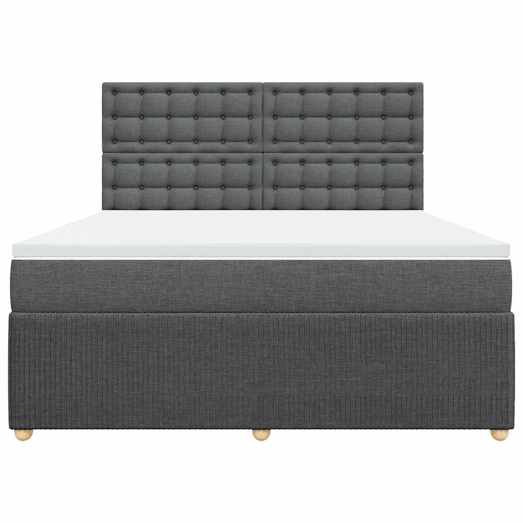 Giroletto a Molle con Materasso Grigio Scuro 180x200 cm Tessuto