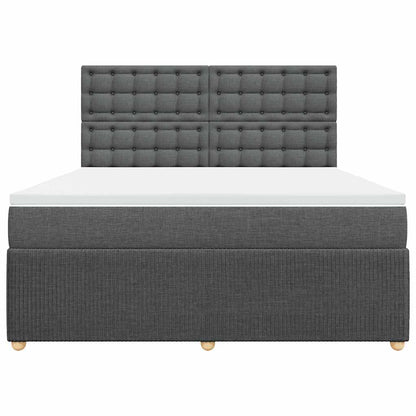 Giroletto a Molle con Materasso Grigio Scuro 180x200 cm Tessuto