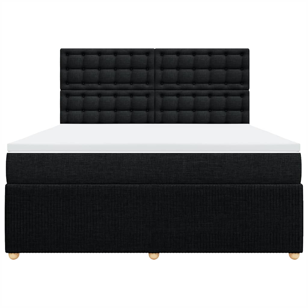 Giroletto a Molle con Materasso Nero 180x200 cm in Tessuto