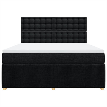 Giroletto a Molle con Materasso Nero 180x200 cm in Tessuto