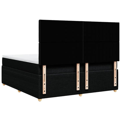 Giroletto a Molle con Materasso Nero 180x200 cm in Tessuto