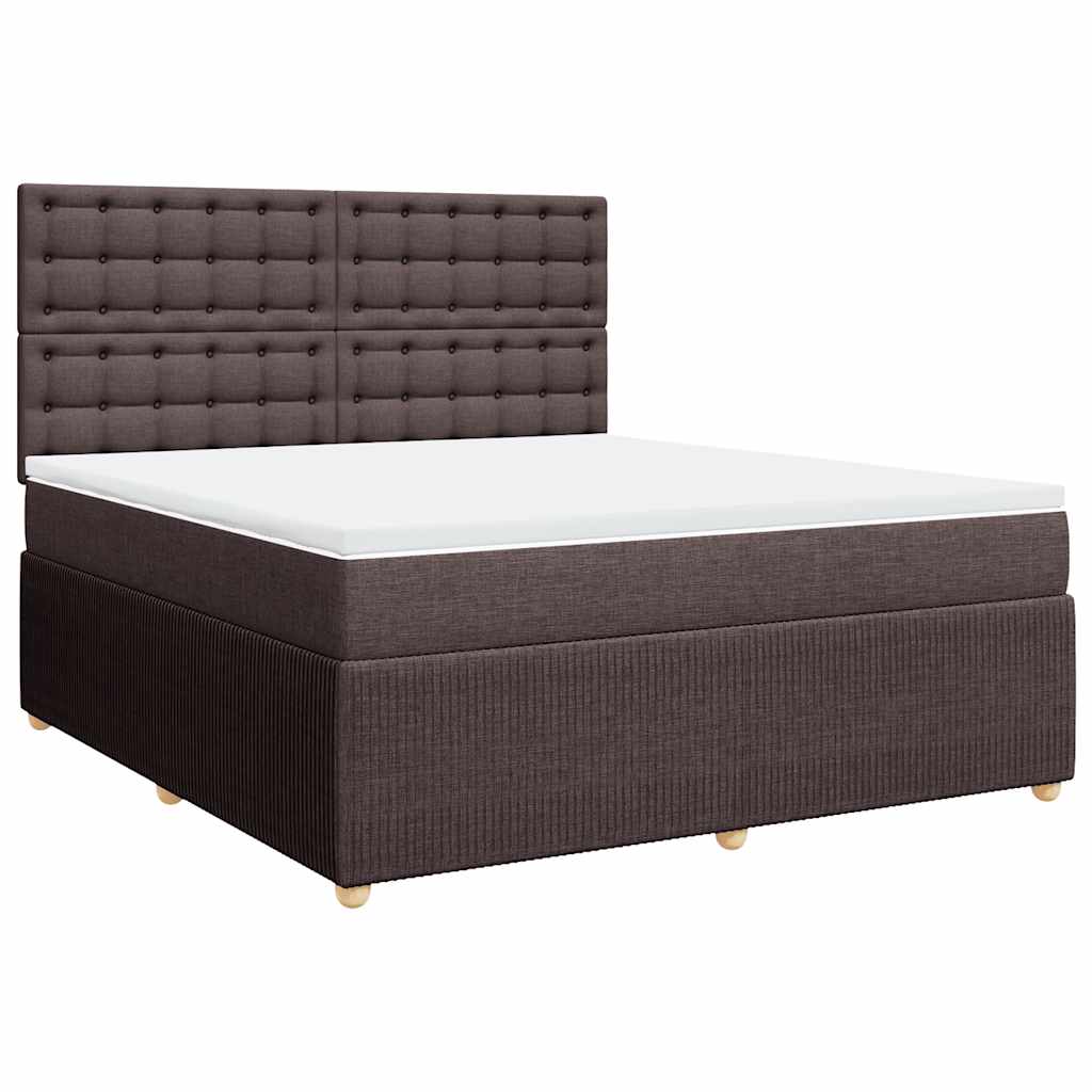 Giroletto a Molle con Materasso Marrone Scuro 180x200cm Tessuto | homemem39