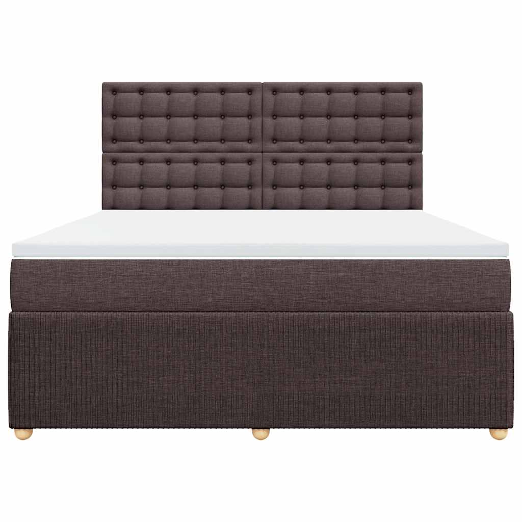 Giroletto a Molle con Materasso Marrone Scuro 180x200cm Tessuto | homemem39