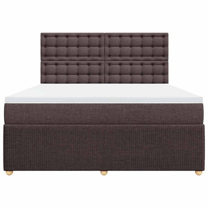 Giroletto a Molle con Materasso Marrone Scuro 180x200cm Tessuto | homemem39
