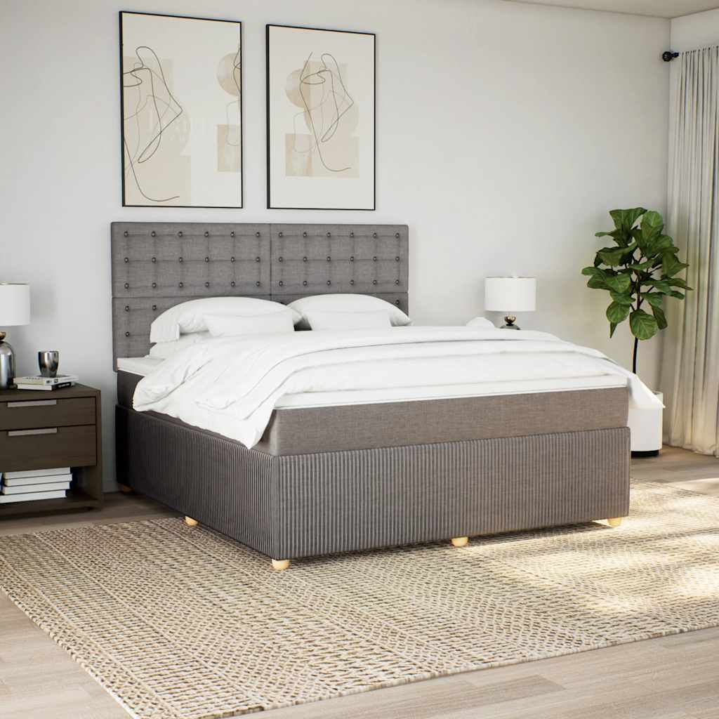Giroletto a Molle con Materasso Tortora 180x200 cm in Tessuto