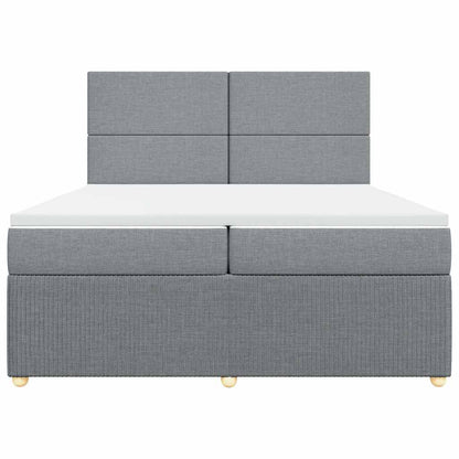 Giroletto a Molle con Materasso Grigio Chiaro 200x200cm Tessuto