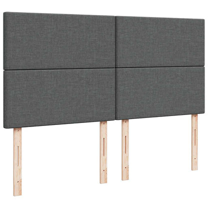 Giroletto a Molle con Materasso Grigio Scuro 200x200 cm Tessuto