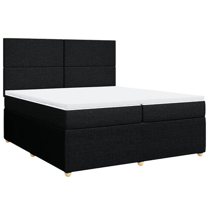 Giroletto a Molle con Materasso Nero 200x200 cm in Tessuto