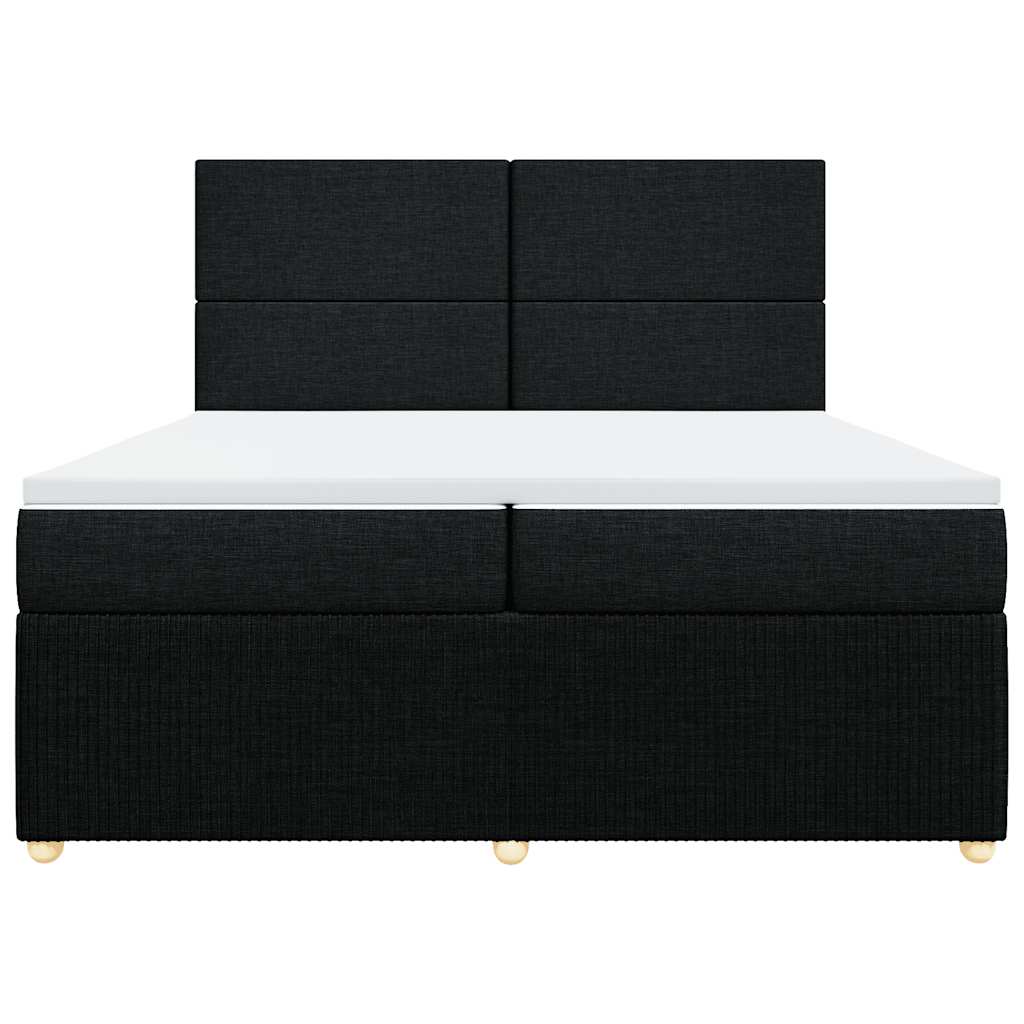Giroletto a Molle con Materasso Nero 200x200 cm in Tessuto