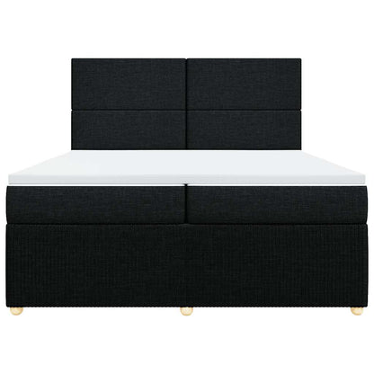 Giroletto a Molle con Materasso Nero 200x200 cm in Tessuto