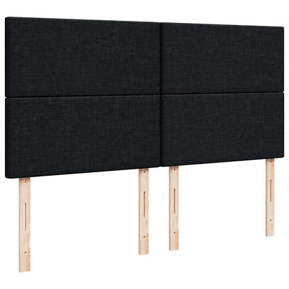 Giroletto a Molle con Materasso Nero 200x200 cm in Tessuto