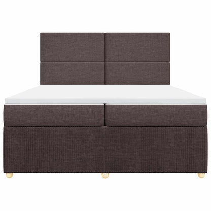 Giroletto a Molle con Materasso Marrone Scuro 200x200cm Tessuto
