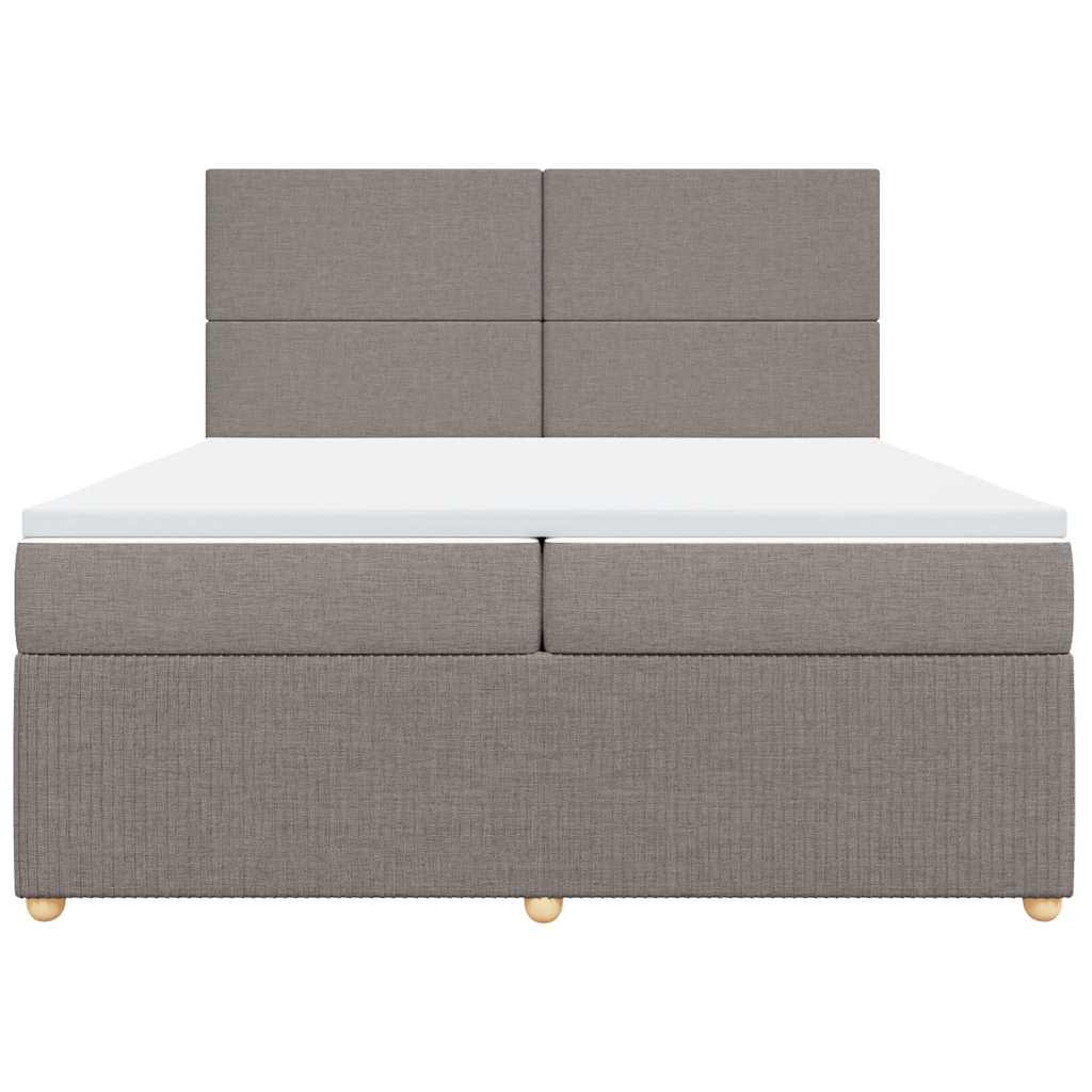 Giroletto a Molle con Materasso Tortora 200x200 cm in Tessuto