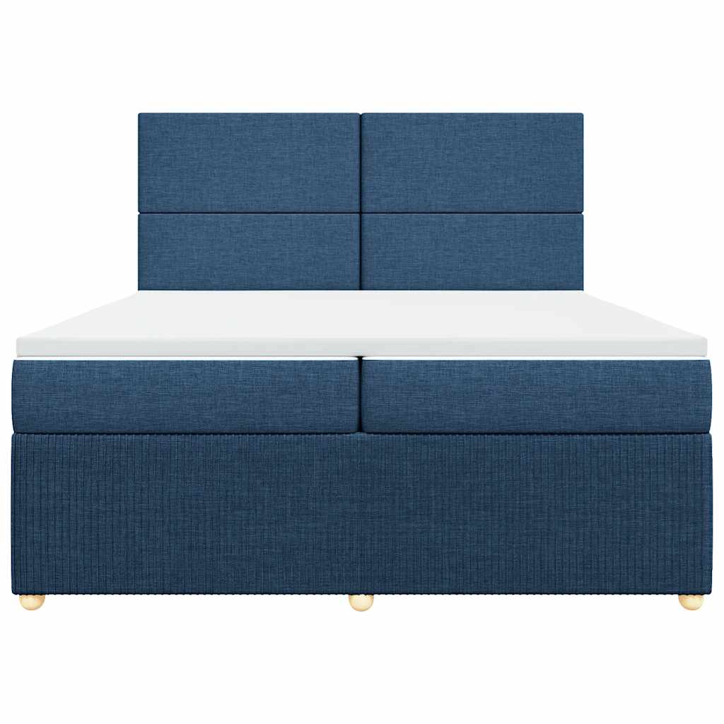 Giroletto a Molle con Materasso Blu 200x200 cm in Tessuto