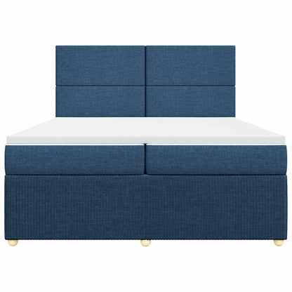 Giroletto a Molle con Materasso Blu 200x200 cm in Tessuto