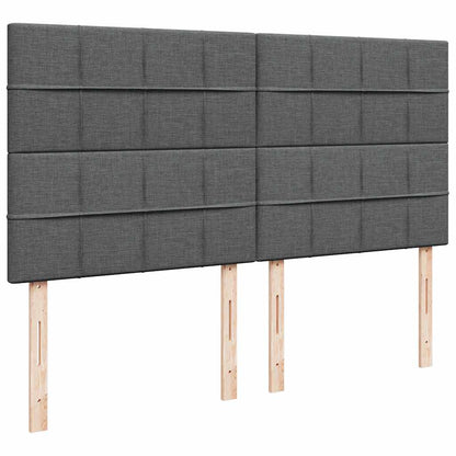 Giroletto a Molle con Materasso Grigio Scuro 200x200 cm Tessuto