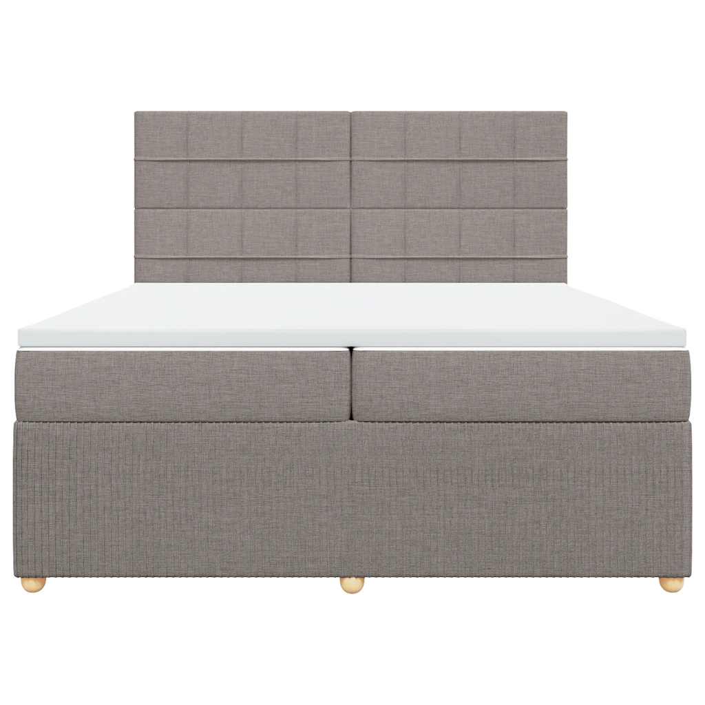 Giroletto a Molle con Materasso Tortora 200x200 cm in Tessuto
