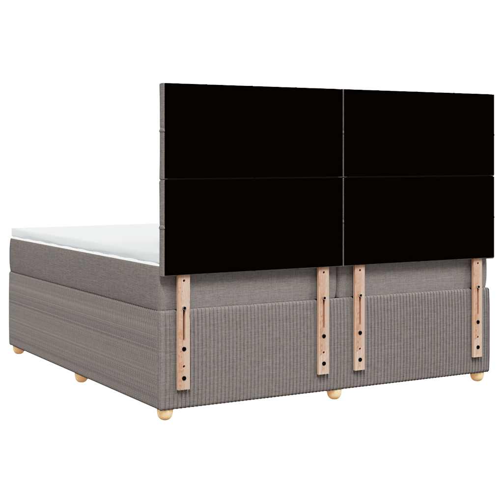 Giroletto a Molle con Materasso Tortora 200x200 cm in Tessuto