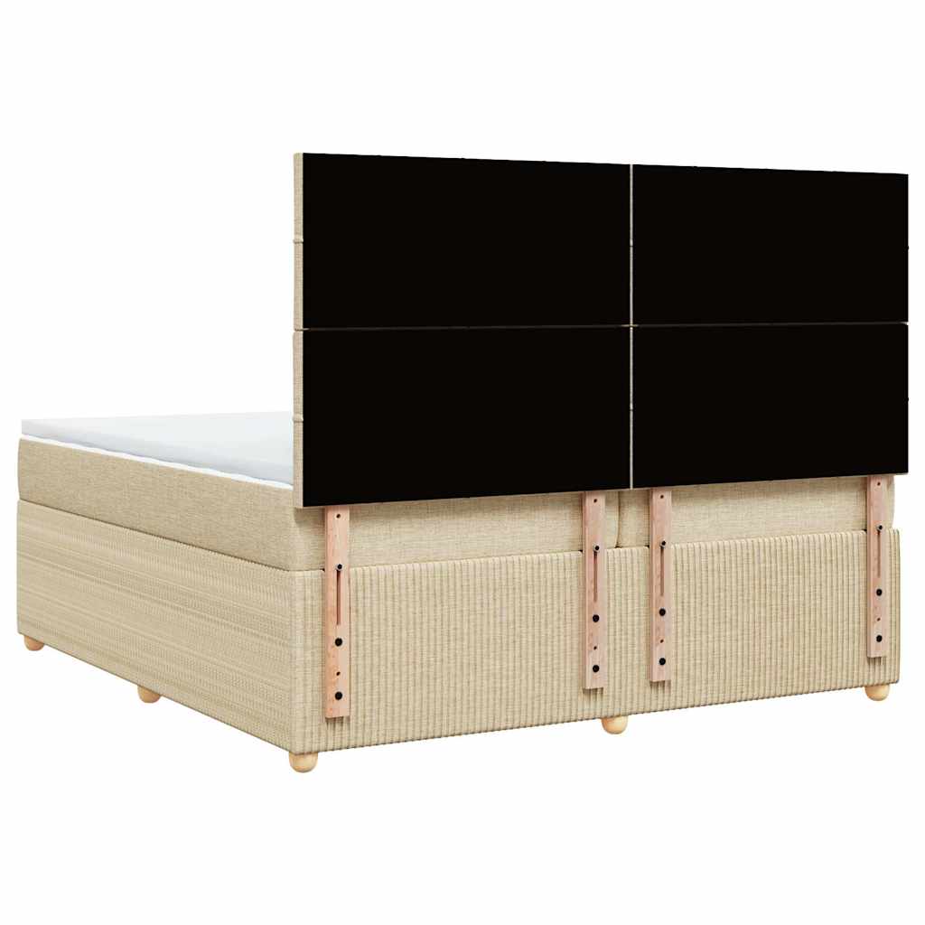 Giroletto a Molle con Materasso Crema 200x200 cm in Tessuto