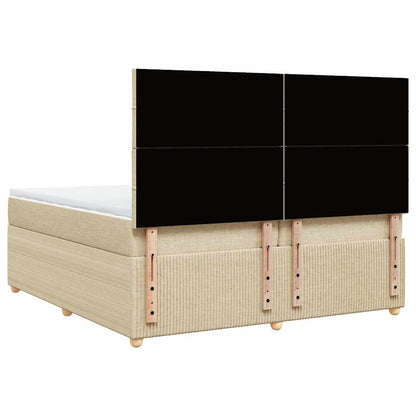 Giroletto a Molle con Materasso Crema 200x200 cm in Tessuto