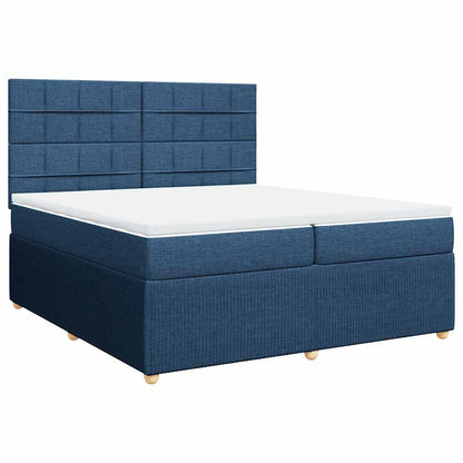 Giroletto a Molle con Materasso Blu 200x200 cm in Tessuto