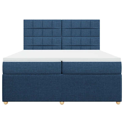 Giroletto a Molle con Materasso Blu 200x200 cm in Tessuto