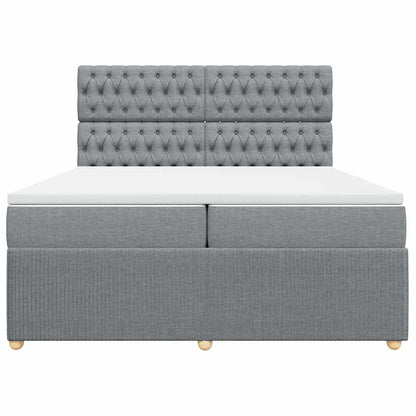 Giroletto a Molle con Materasso Grigio Chiaro 200x200cm Tessuto