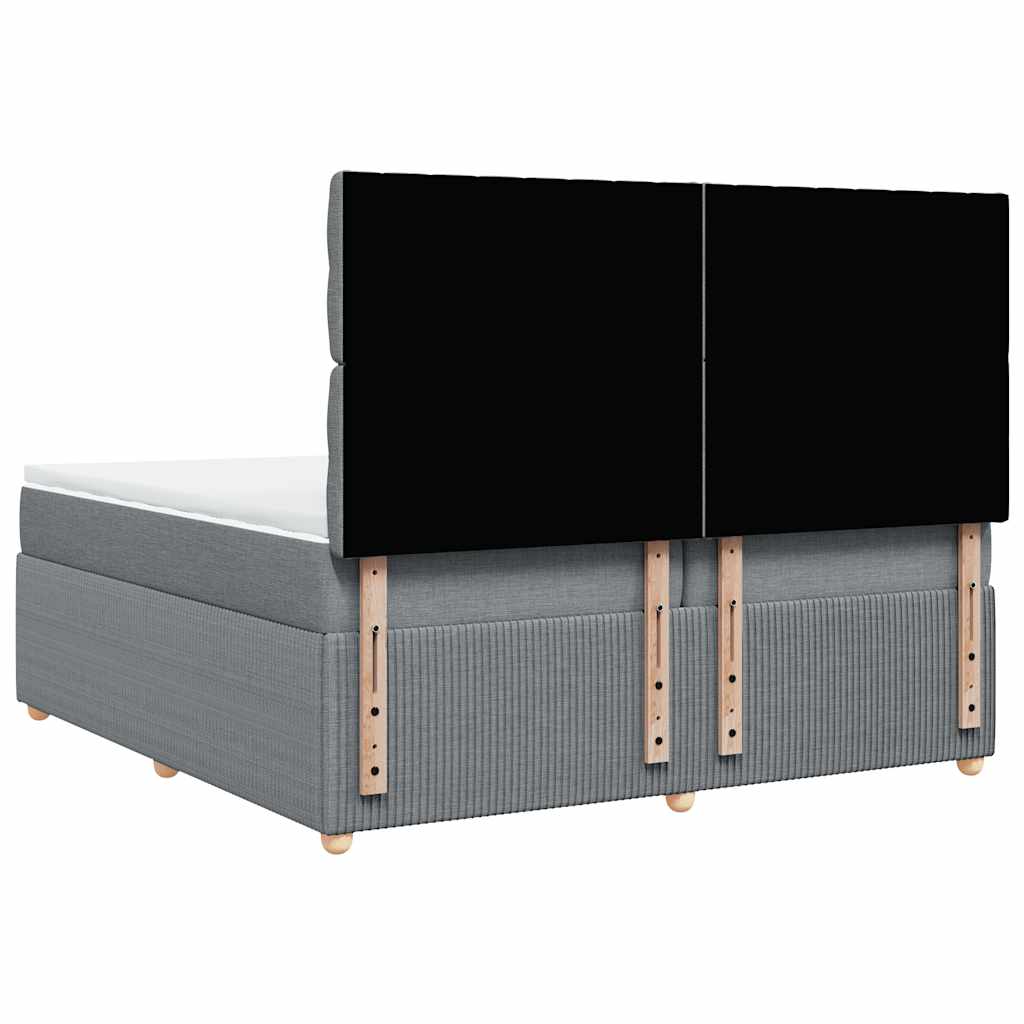 Giroletto a Molle con Materasso Grigio Chiaro 200x200cm Tessuto - homemem39