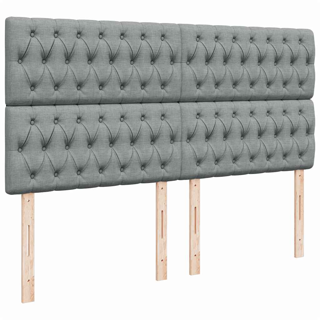 Giroletto a Molle con Materasso Grigio Chiaro 200x200cm Tessuto