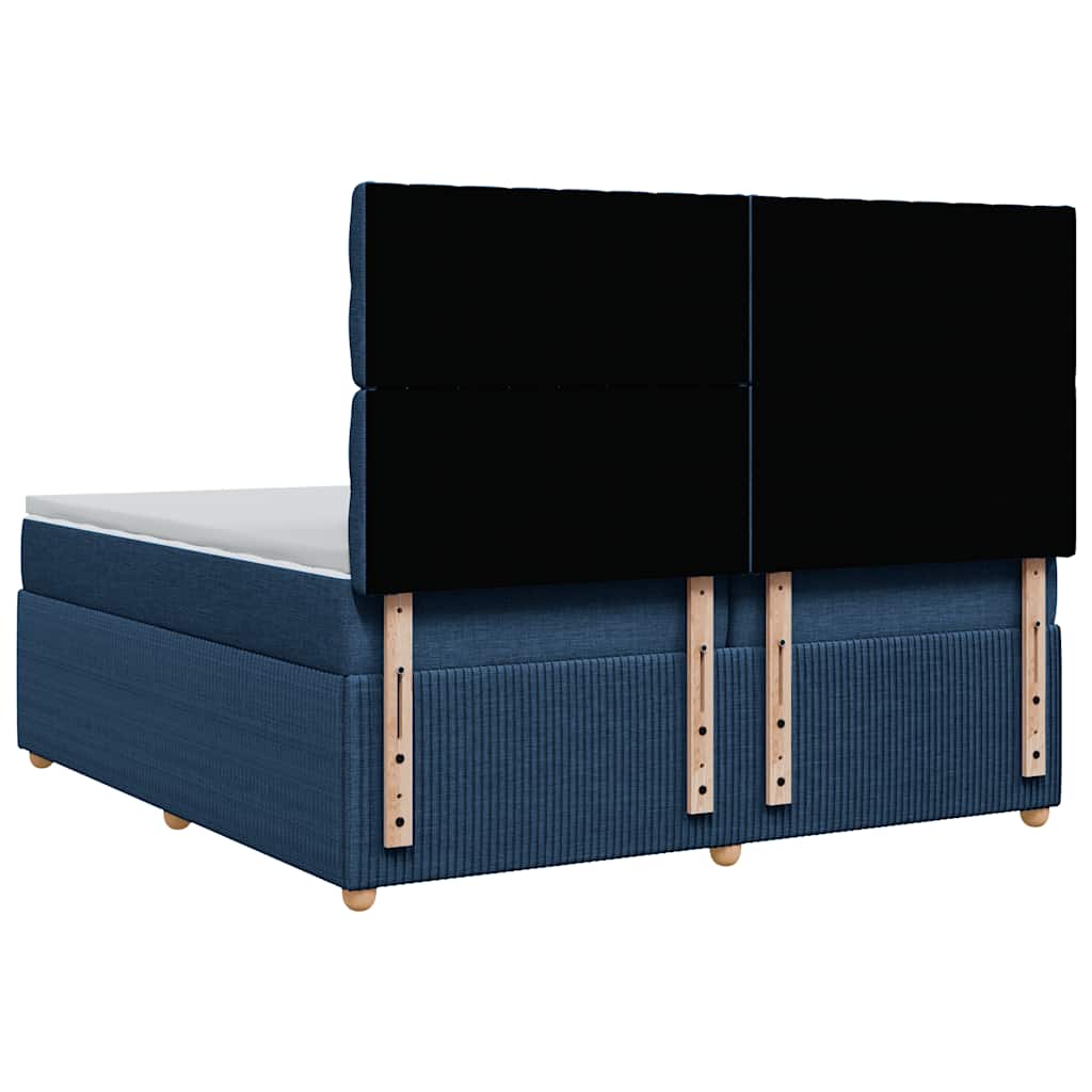 Giroletto a Molle con Materasso Blu 200x200 cm in Tessuto