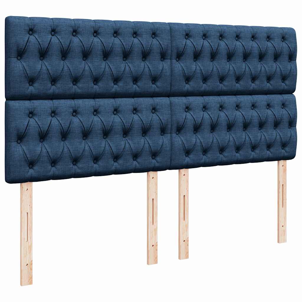 Giroletto a Molle con Materasso Blu 200x200 cm in Tessuto