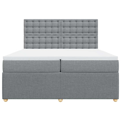 Giroletto a Molle con Materasso Grigio Chiaro 200x200cm Tessuto