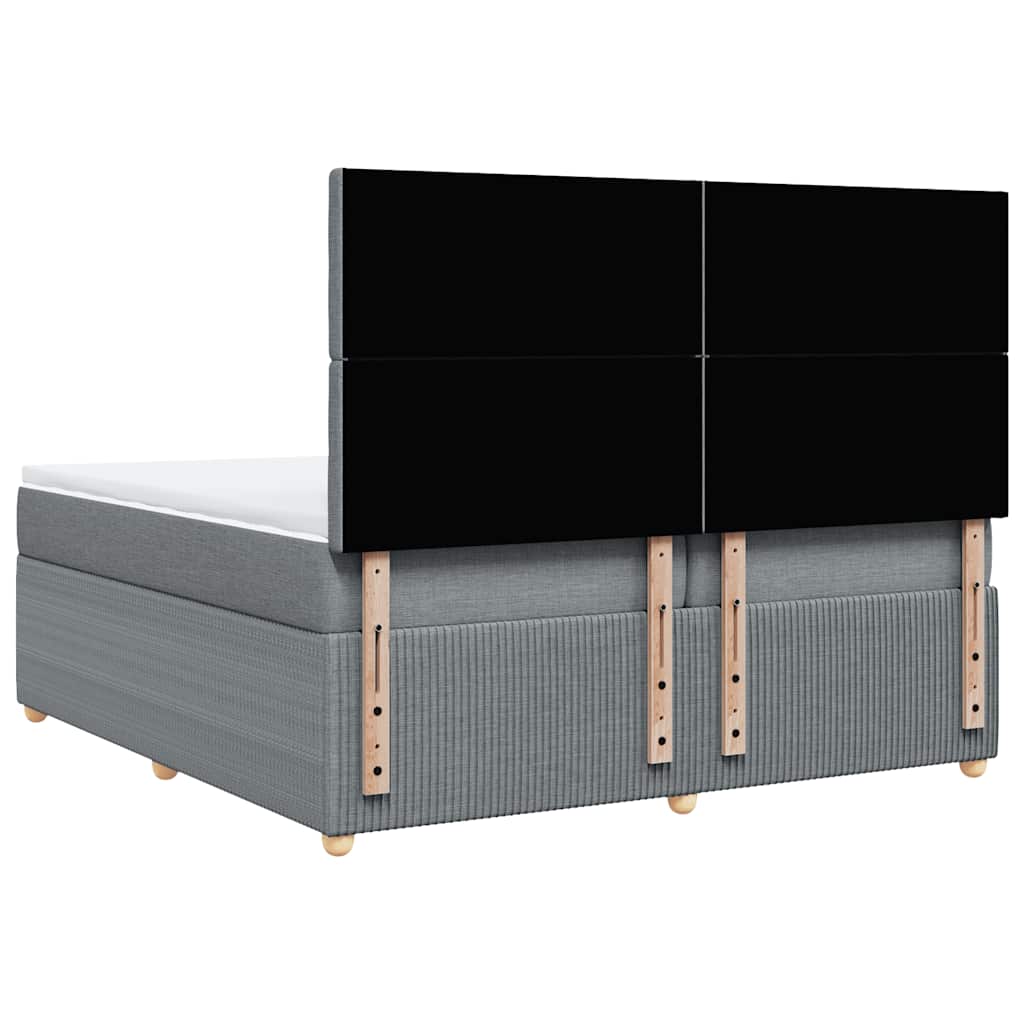 Giroletto a Molle con Materasso Grigio Chiaro 200x200cm Tessuto - homemem39