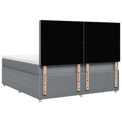 Giroletto a Molle con Materasso Grigio Chiaro 200x200cm Tessuto - homemem39