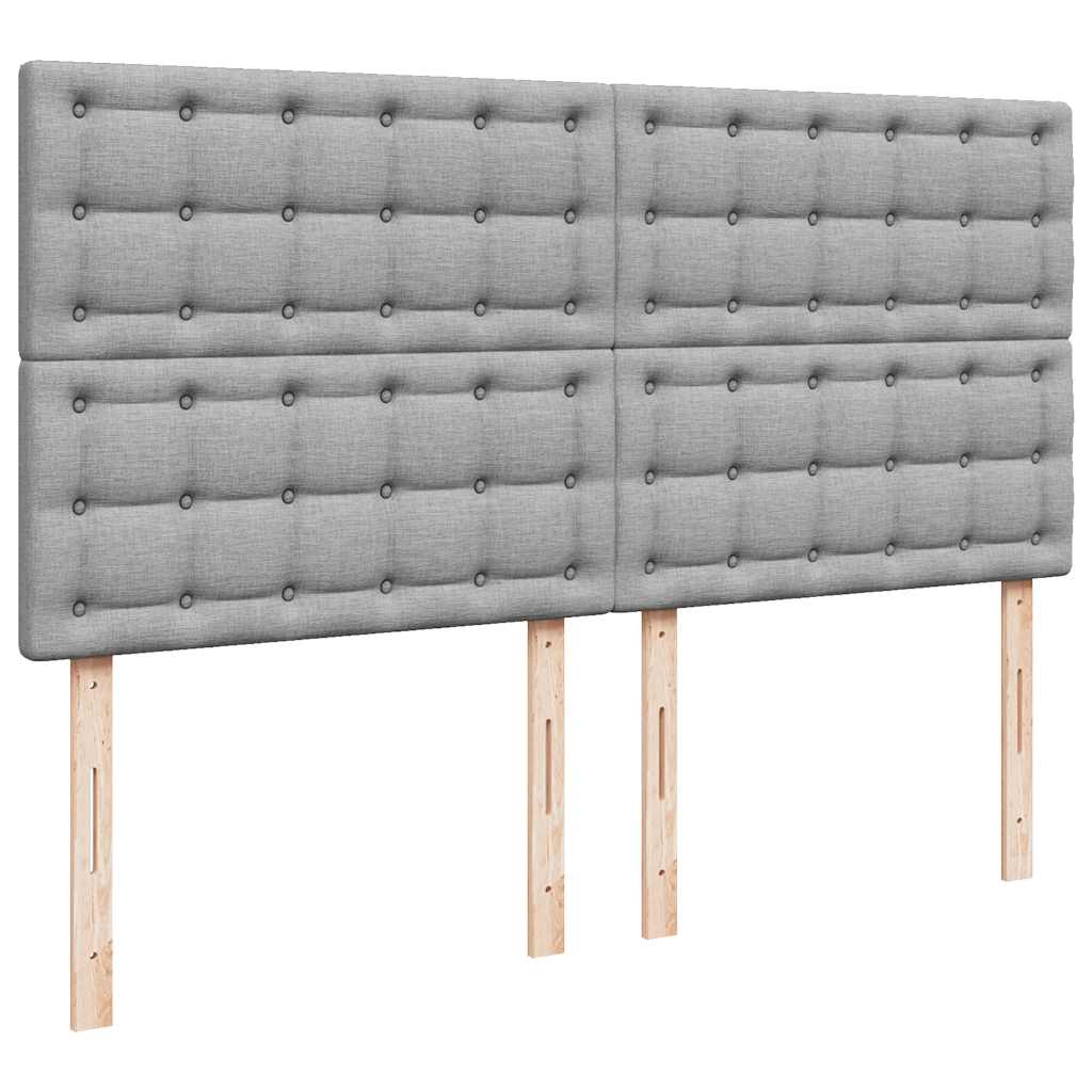 Giroletto a Molle con Materasso Grigio Chiaro 200x200cm Tessuto