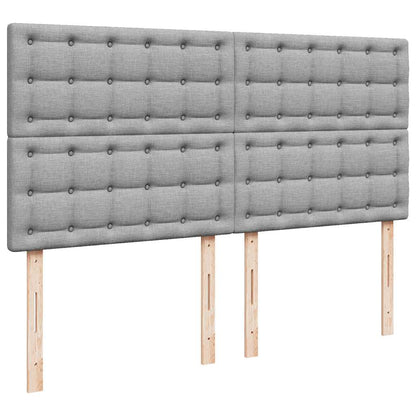 Giroletto a Molle con Materasso Grigio Chiaro 200x200cm Tessuto